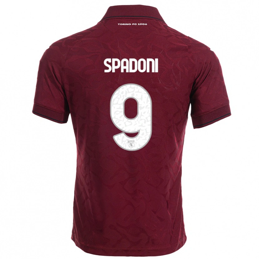 Danxen Dames Arthur Spadoni #9 Bourgondisch Wit Thuisshirt Thuistenue 2025/26 T-Shirt