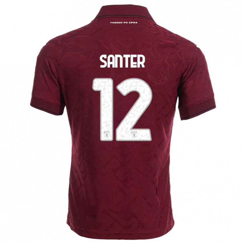 Danxen Dames Leonardo Santer #12 Bourgondisch Wit Thuisshirt Thuistenue 2025/26 T-Shirt