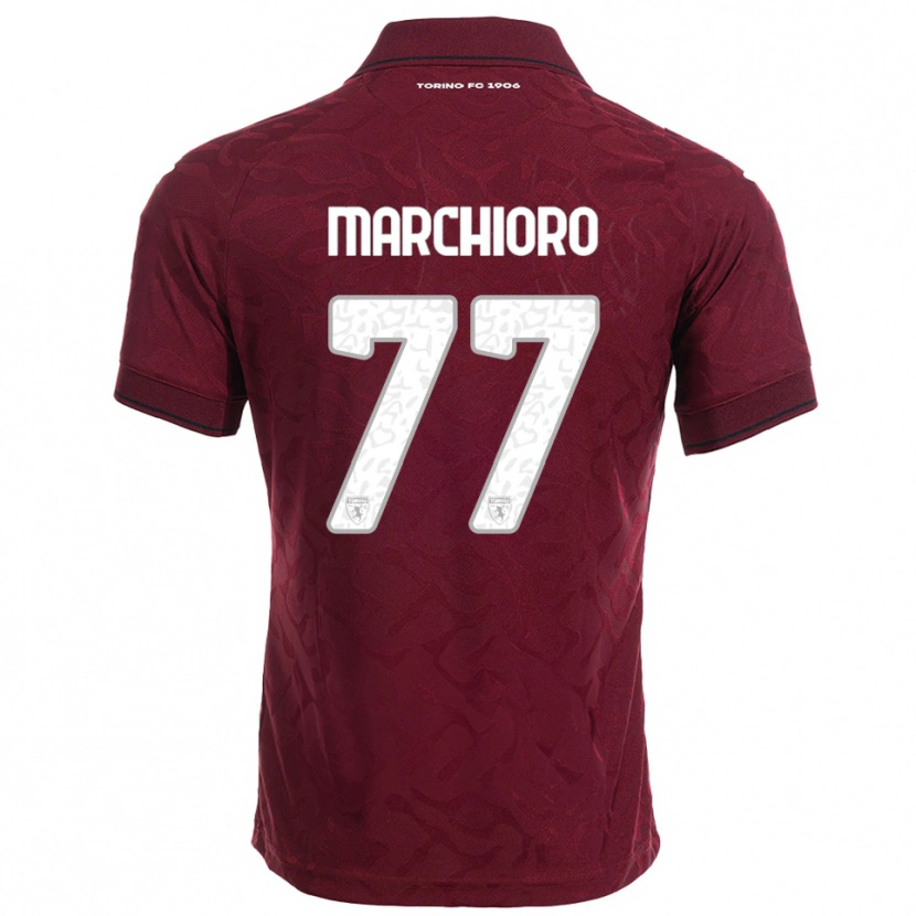 Danxen Dames Raffaele Marchioro #77 Bourgondisch Wit Thuisshirt Thuistenue 2025/26 T-Shirt