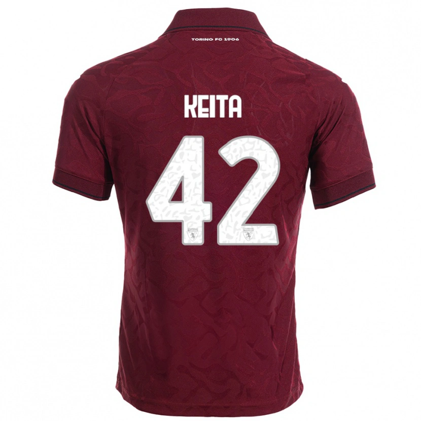Danxen Dames Karamoko Keita #42 Bourgondisch Wit Thuisshirt Thuistenue 2025/26 T-Shirt