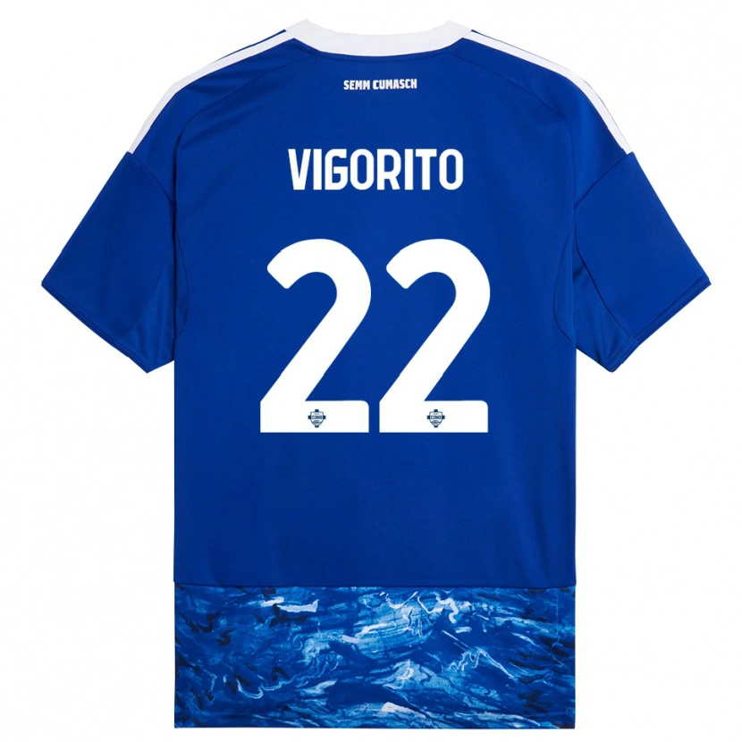 Danxen Dames Mauro Vigorito #22 Blauw Wit Thuisshirt Thuistenue 2025/26 T-Shirt