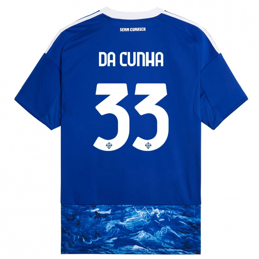 Danxen Dames Lucas Da Cunha #33 Blauw Wit Thuisshirt Thuistenue 2025/26 T-Shirt