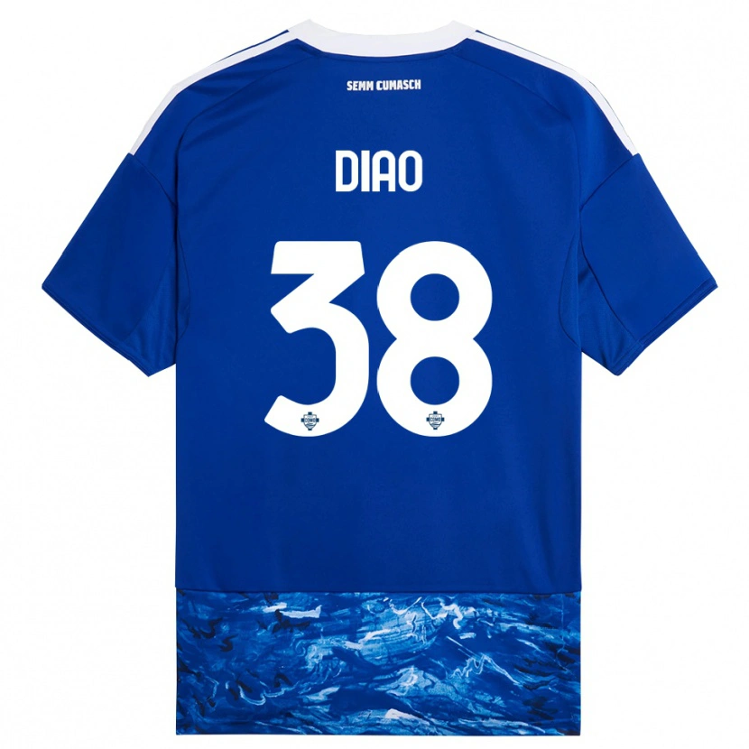 Danxen Dames Assane Diao #38 Blauw Wit Thuisshirt Thuistenue 2025/26 T-Shirt