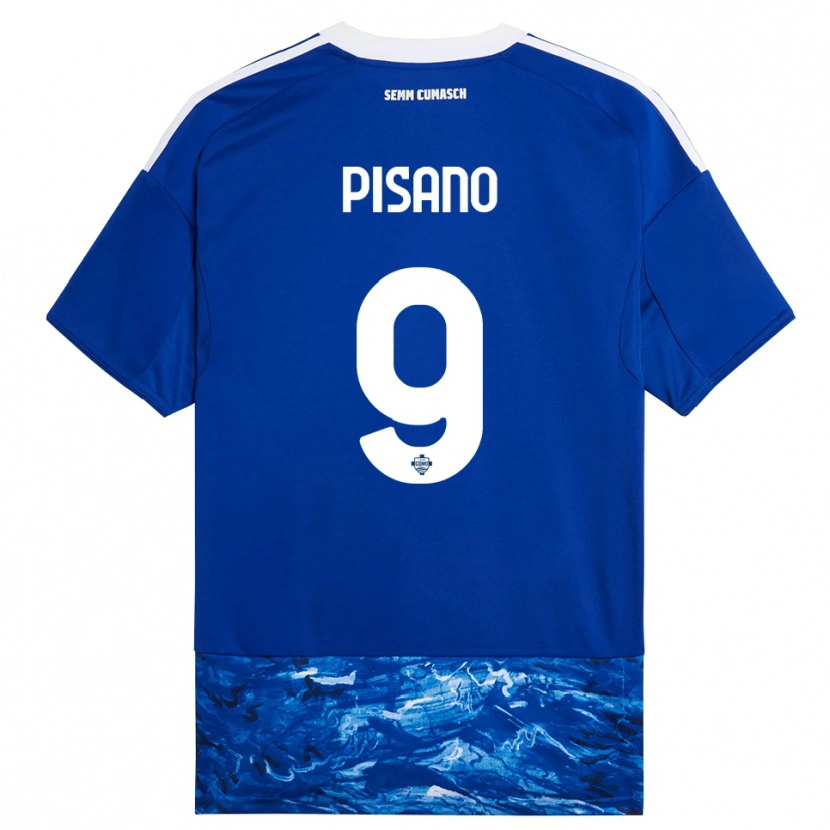 Danxen Dames Manuel Pisano #9 Blauw Wit Thuisshirt Thuistenue 2025/26 T-Shirt