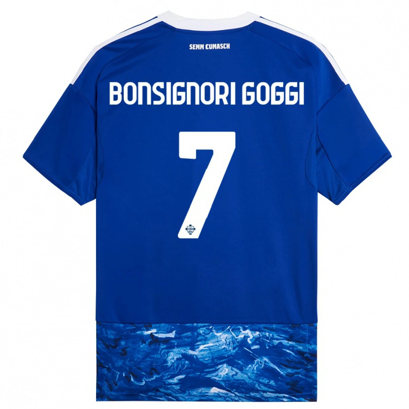 Danxen Dames Lorenzo Bonsignori #7 Blauw Wit Thuisshirt Thuistenue 2025/26 T-Shirt