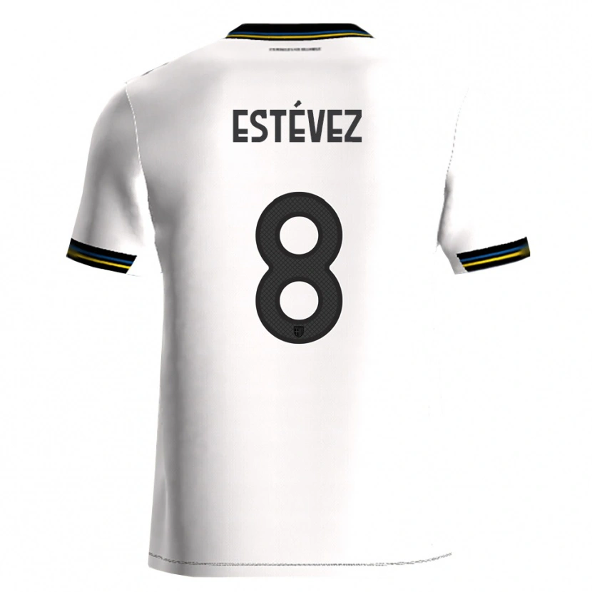 Danxen Dames Nahuel Estévez #8 Wit Zwart Thuisshirt Thuistenue 2025/26 T-Shirt