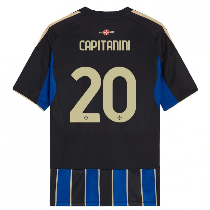Danxen Dames Diego Capitanini #20 Zwart Blauw Thuisshirt Thuistenue 2025/26 T-Shirt