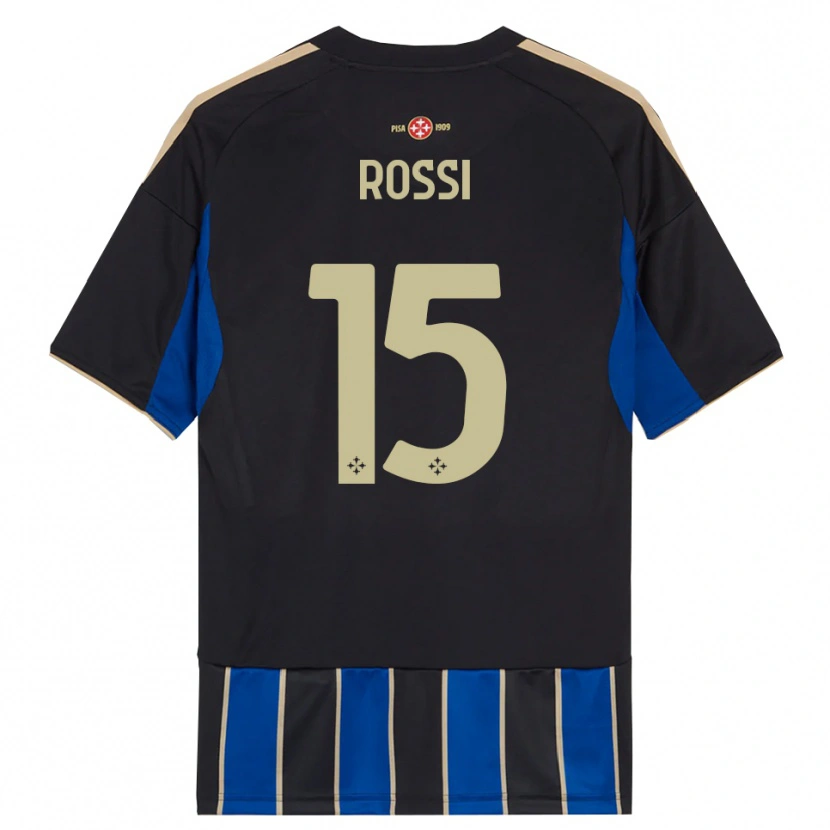 Danxen Dames Jacopo Rossi #15 Zwart Blauw Thuisshirt Thuistenue 2025/26 T-Shirt