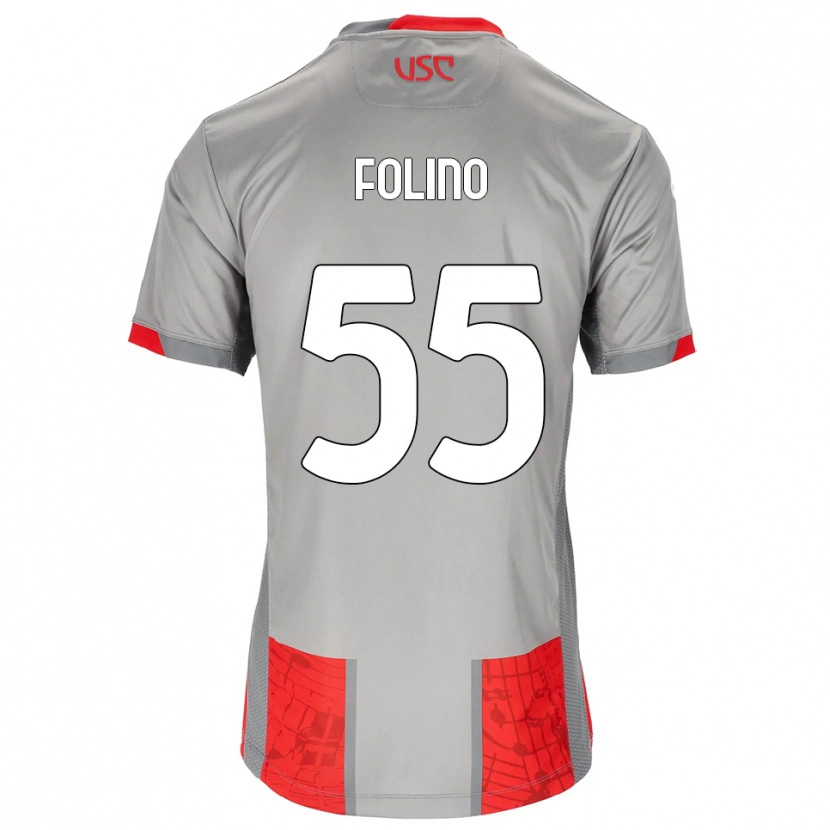 Danxen Dames Francesco Folino #55 Rood Grijs Thuisshirt Thuistenue 2025/26 T-Shirt