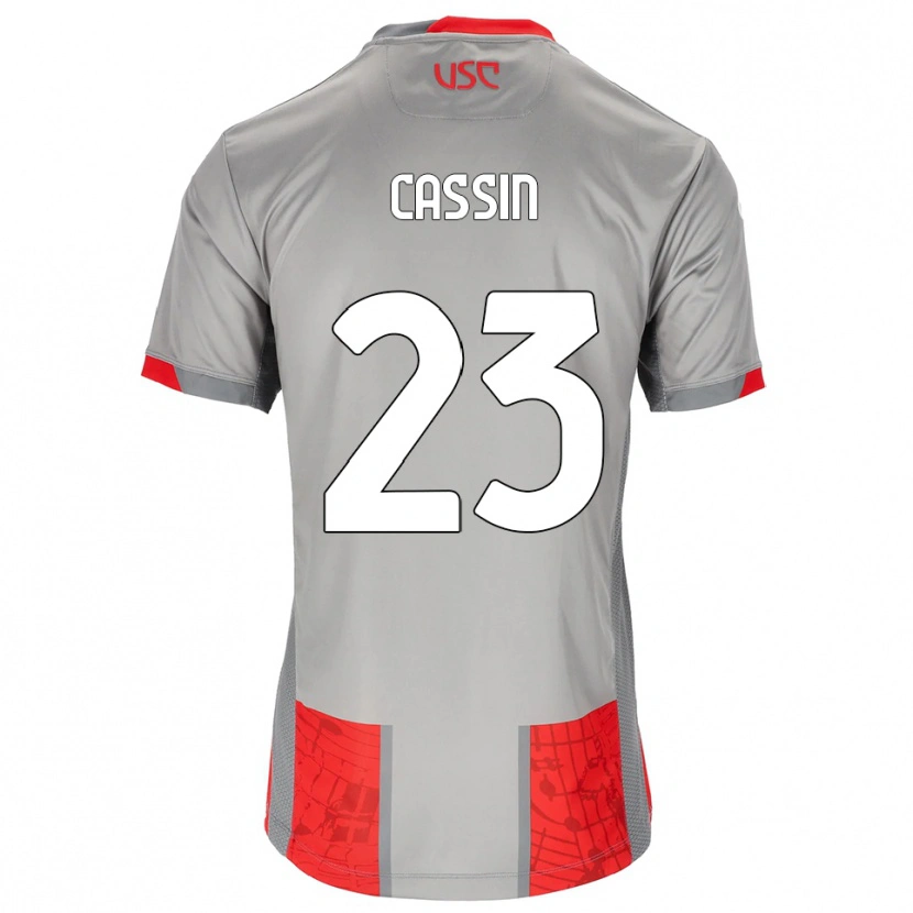 Danxen Dames Marco Cassin #23 Rood Grijs Thuisshirt Thuistenue 2025/26 T-Shirt