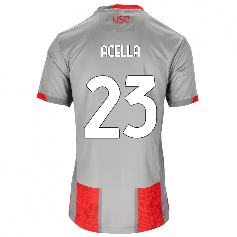 Danxen Dames Christian Acella #23 Rood Grijs Thuisshirt Thuistenue 2025/26 T-Shirt