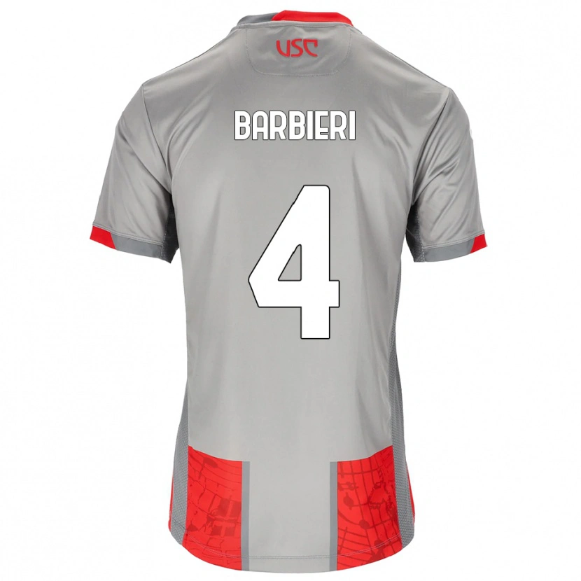 Danxen Dames Tommaso Barbieri #4 Rood Grijs Thuisshirt Thuistenue 2025/26 T-Shirt