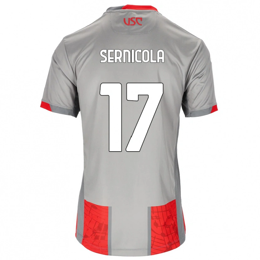 Danxen Dames Leonardo Sernicola #17 Rood Grijs Thuisshirt Thuistenue 2025/26 T-Shirt