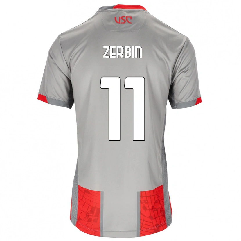 Danxen Dames Alessio Zerbin #11 Rood Grijs Thuisshirt Thuistenue 2025/26 T-Shirt
