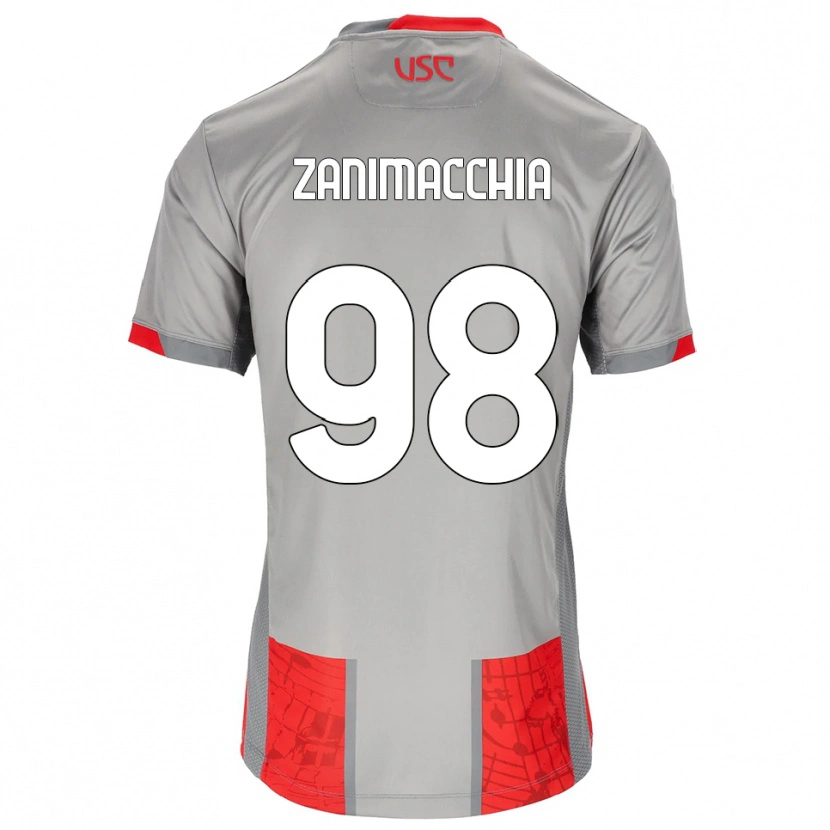 Danxen Dames Luca Zanimacchia #98 Rood Grijs Thuisshirt Thuistenue 2025/26 T-Shirt