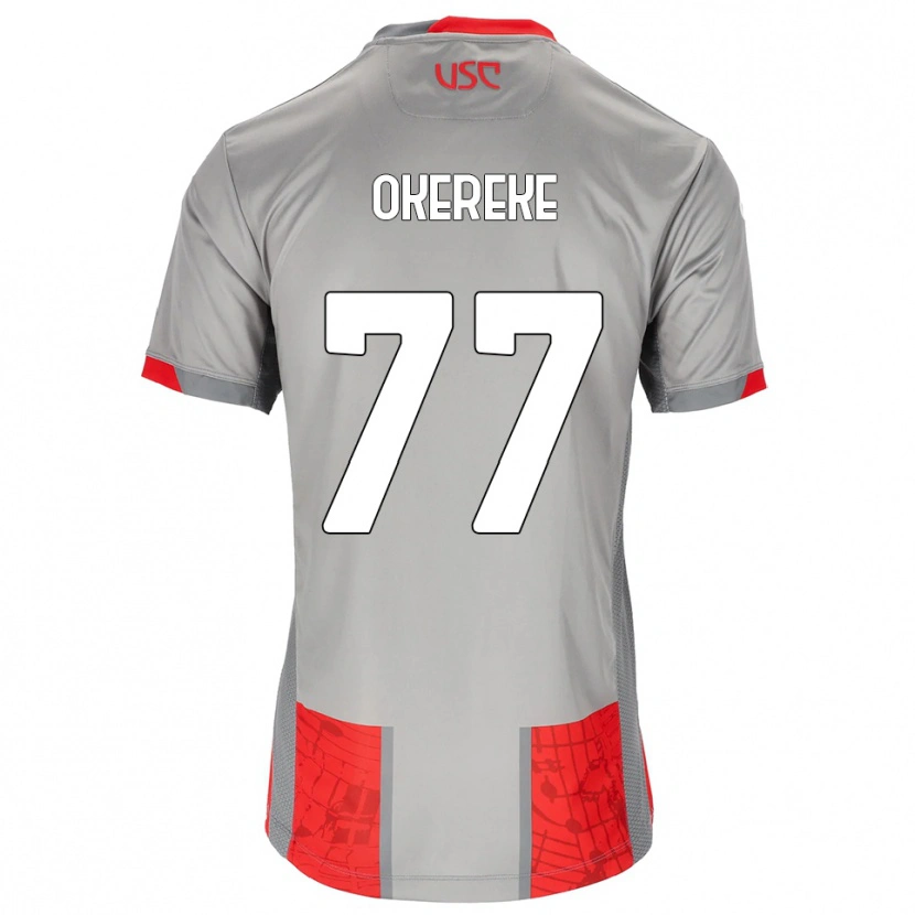 Danxen Dames David Okereke #77 Rood Grijs Thuisshirt Thuistenue 2025/26 T-Shirt