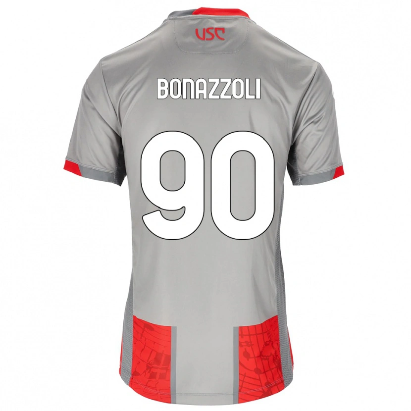 Danxen Dames Federico Bonazzoli #90 Rood Grijs Thuisshirt Thuistenue 2025/26 T-Shirt
