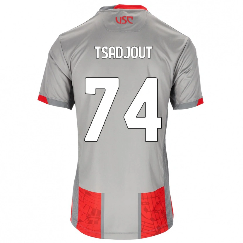 Danxen Dames Frank Tsadjout #74 Rood Grijs Thuisshirt Thuistenue 2025/26 T-Shirt