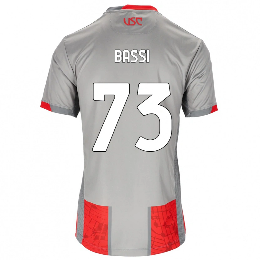 Danxen Dames Emanuele Bassi #73 Rood Grijs Thuisshirt Thuistenue 2025/26 T-Shirt