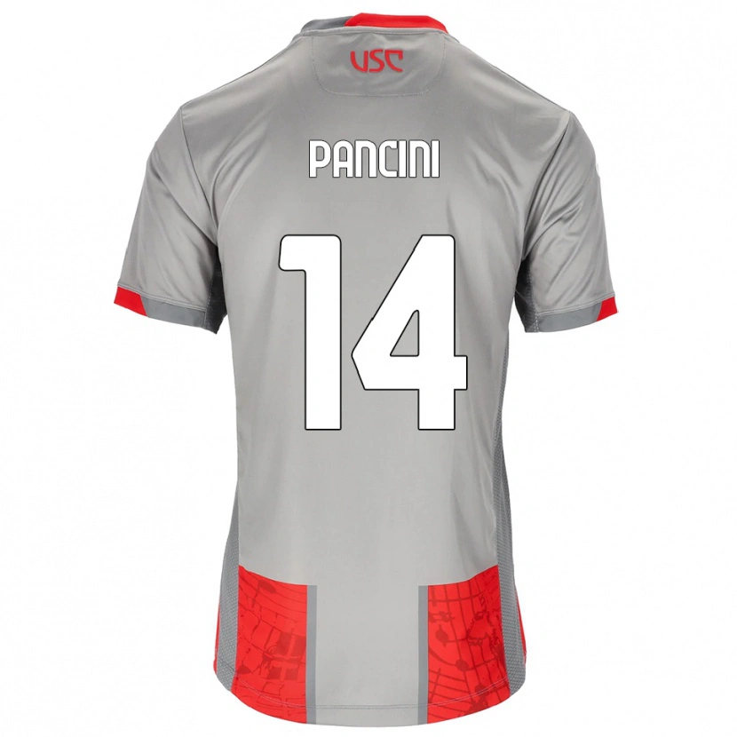 Danxen Dames Alex Pancini #14 Rood Grijs Thuisshirt Thuistenue 2025/26 T-Shirt
