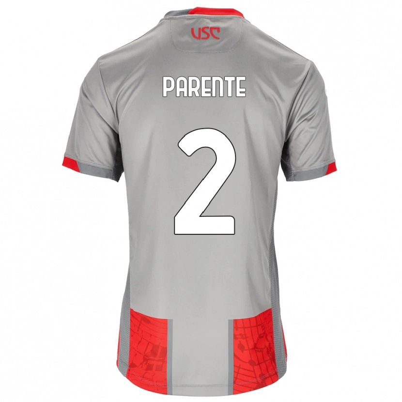 Danxen Dames Mattia Parente #2 Rood Grijs Thuisshirt Thuistenue 2025/26 T-Shirt