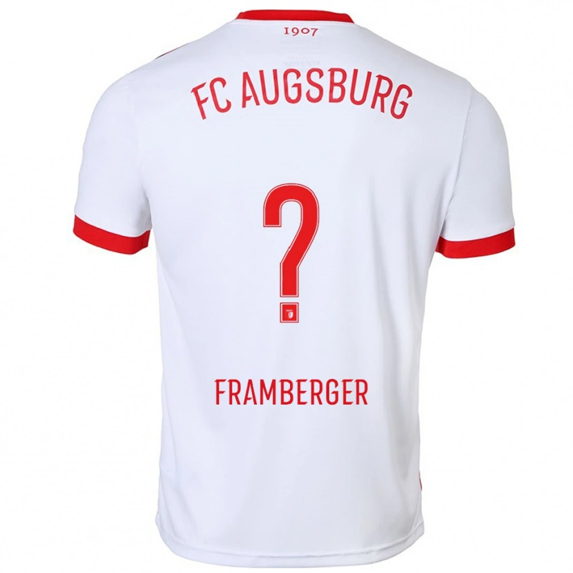 Danxen Dames Raphael Framberger #0 Wit Rood Thuisshirt Thuistenue 2025/26 T-Shirt