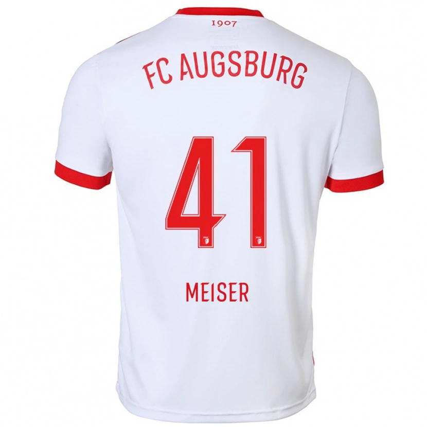 Danxen Dames Felix Meiser #41 Wit Rood Thuisshirt Thuistenue 2025/26 T-Shirt