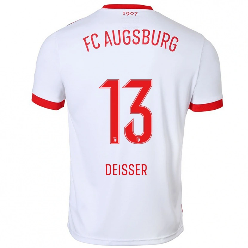 Danxen Dames Anna Deißer #13 Wit Rood Thuisshirt Thuistenue 2025/26 T-Shirt