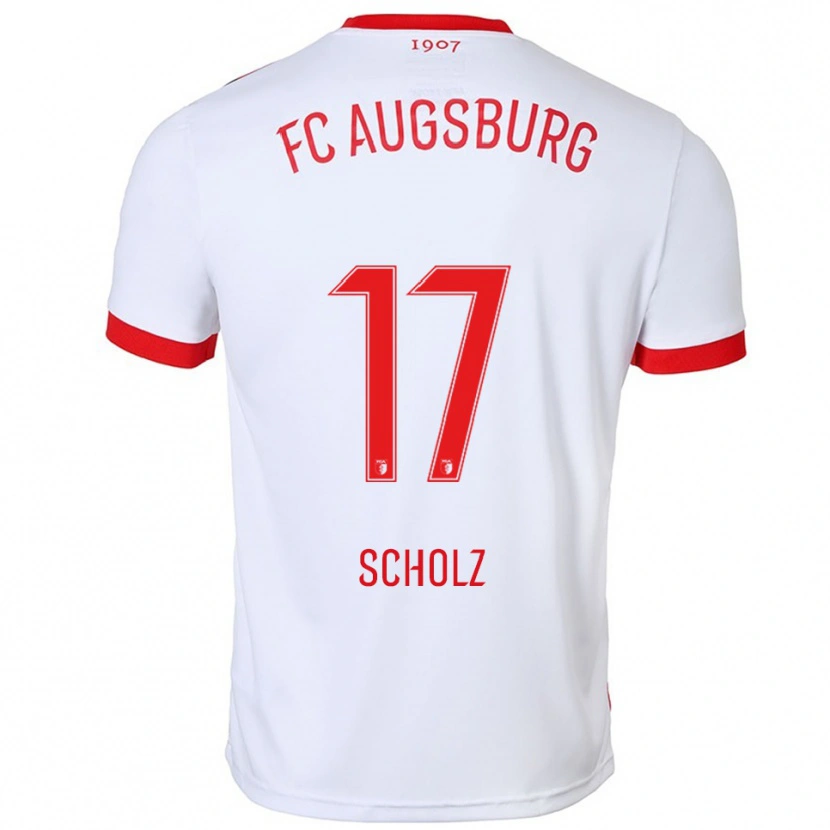Danxen Dames Jerome Scholz #17 Wit Rood Thuisshirt Thuistenue 2025/26 T-Shirt