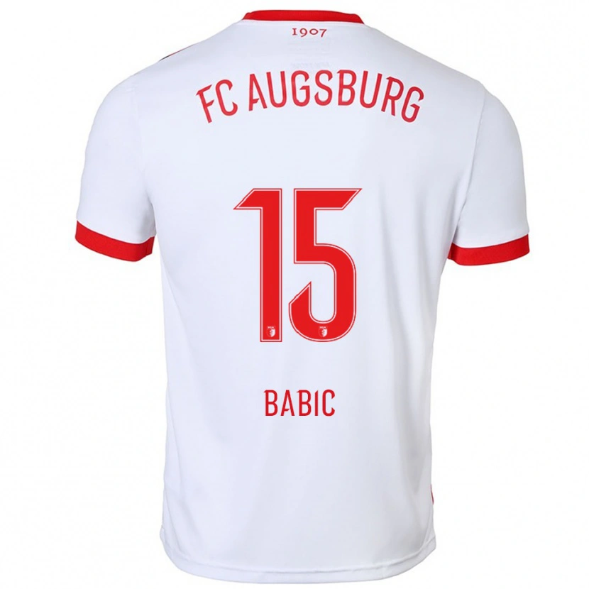 Danxen Dames David Babic #15 Wit Rood Thuisshirt Thuistenue 2025/26 T-Shirt