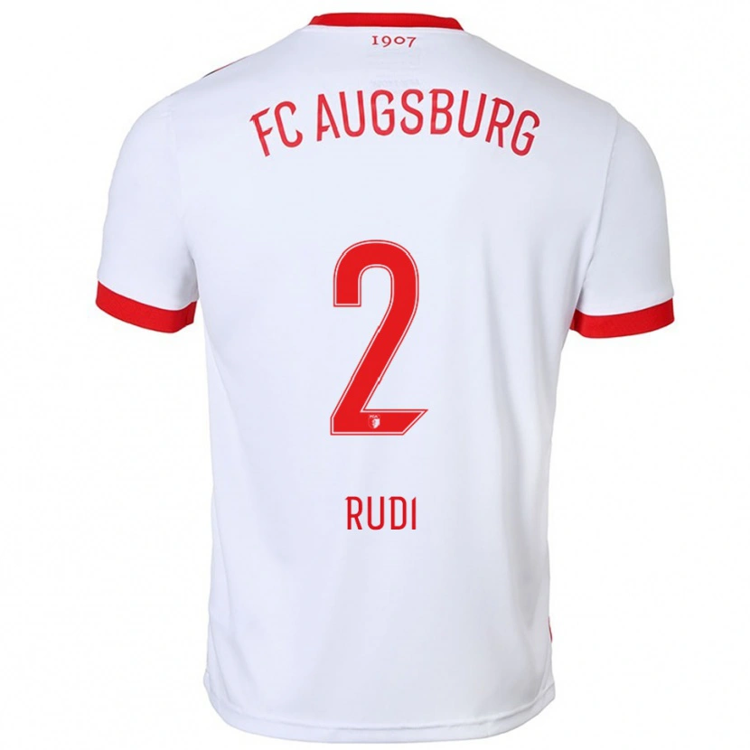 Danxen Dames Rafael Rudi #2 Wit Rood Thuisshirt Thuistenue 2025/26 T-Shirt