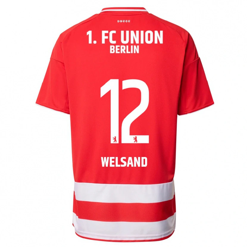 Danxen Dames Oskar Welsand #12 Rood Wit Thuisshirt Thuistenue 2025/26 T-Shirt