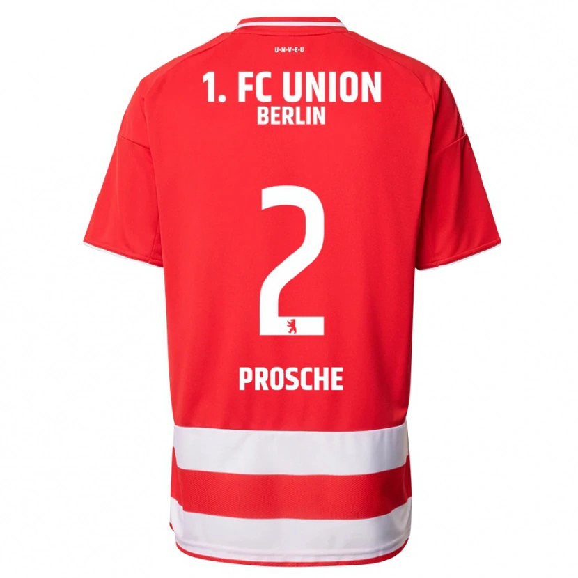 Danxen Dames Leon Prosche #2 Rood Wit Thuisshirt Thuistenue 2025/26 T-Shirt