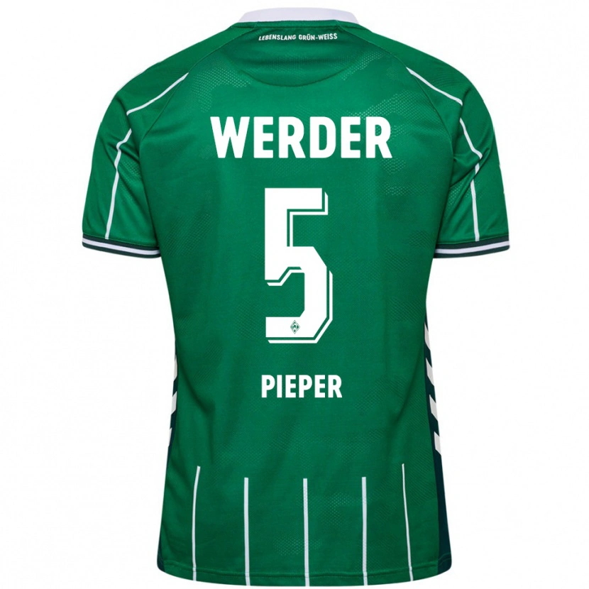 Danxen Dames Amos Pieper #5 Groen Wit Thuisshirt Thuistenue 2025/26 T-Shirt