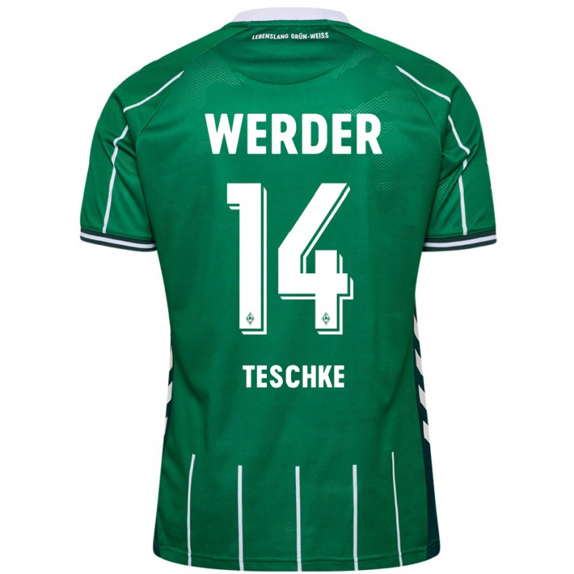 Danxen Dames Tim Teschke #14 Groen Wit Thuisshirt Thuistenue 2025/26 T-Shirt