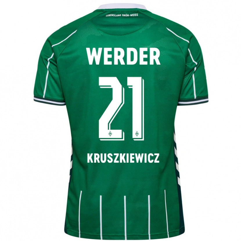 Danxen Dames Jakub Kruszkiewicz #21 Groen Wit Thuisshirt Thuistenue 2025/26 T-Shirt