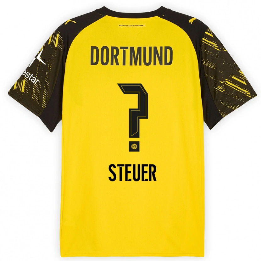 Danxen Dames Etienne Steuer #0 Geel Zwart Thuisshirt Thuistenue 2025/26 T-Shirt