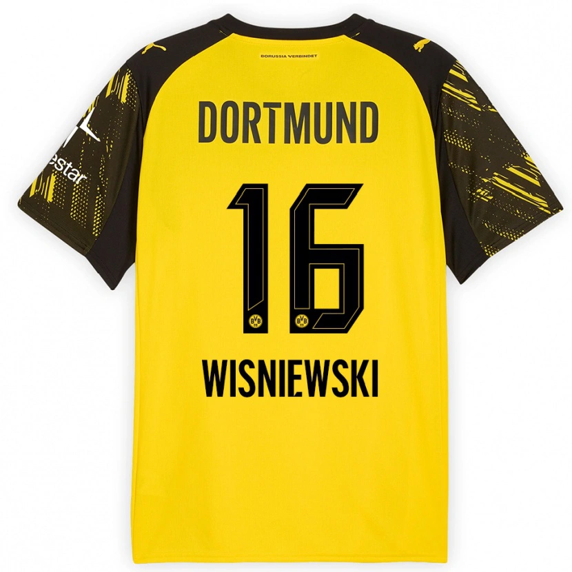 Danxen Dames Lucy Wisniewski #16 Geel Zwart Thuisshirt Thuistenue 2025/26 T-Shirt