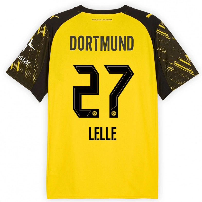 Danxen Dames David Lelle #27 Geel Zwart Thuisshirt Thuistenue 2025/26 T-Shirt