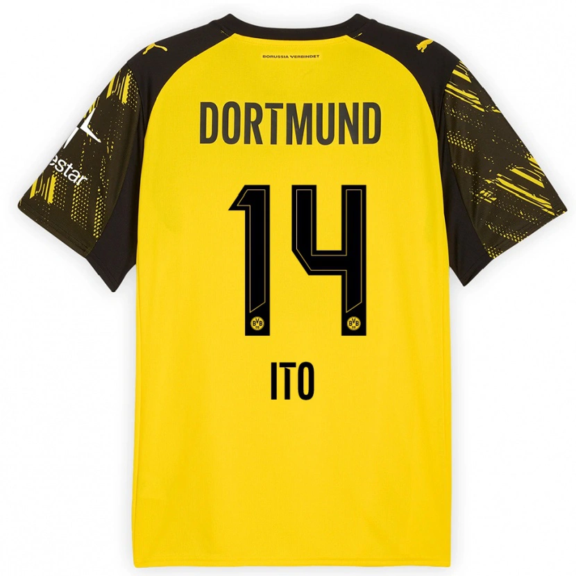 Danxen Dames Sara Ito #14 Geel Zwart Thuisshirt Thuistenue 2025/26 T-Shirt