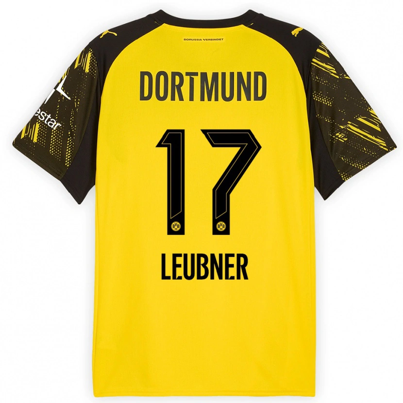 Danxen Dames Ronja Leubner #17 Geel Zwart Thuisshirt Thuistenue 2025/26 T-Shirt