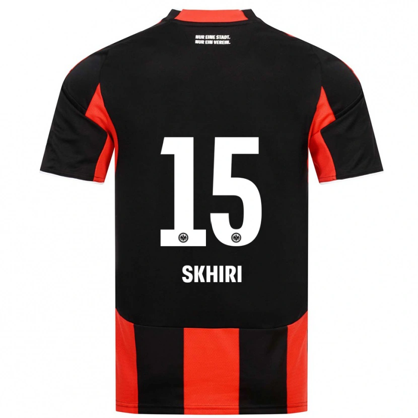 Danxen Dames Ellyes Skhiri #15 Zwart Rood Thuisshirt Thuistenue 2025/26 T-Shirt