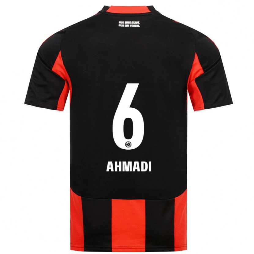 Danxen Dames Shayan Ahmadi #6 Zwart Rood Thuisshirt Thuistenue 2025/26 T-Shirt