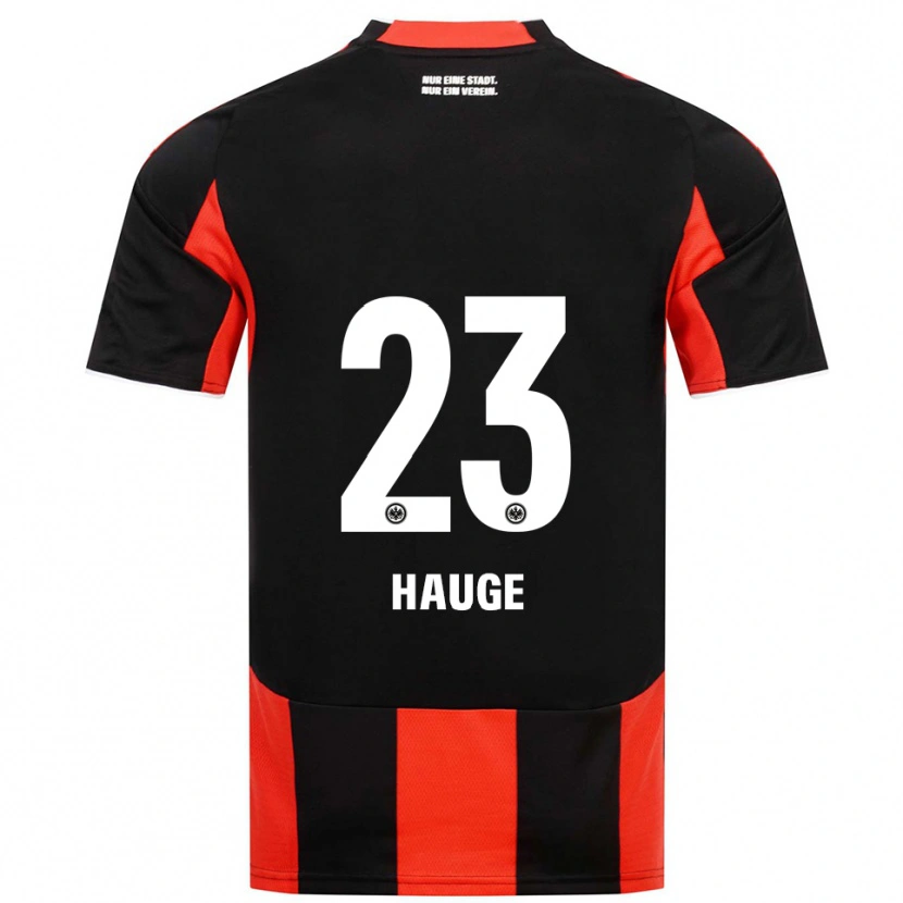 Danxen Dames Jens Petter Hauge #23 Zwart Rood Thuisshirt Thuistenue 2025/26 T-Shirt