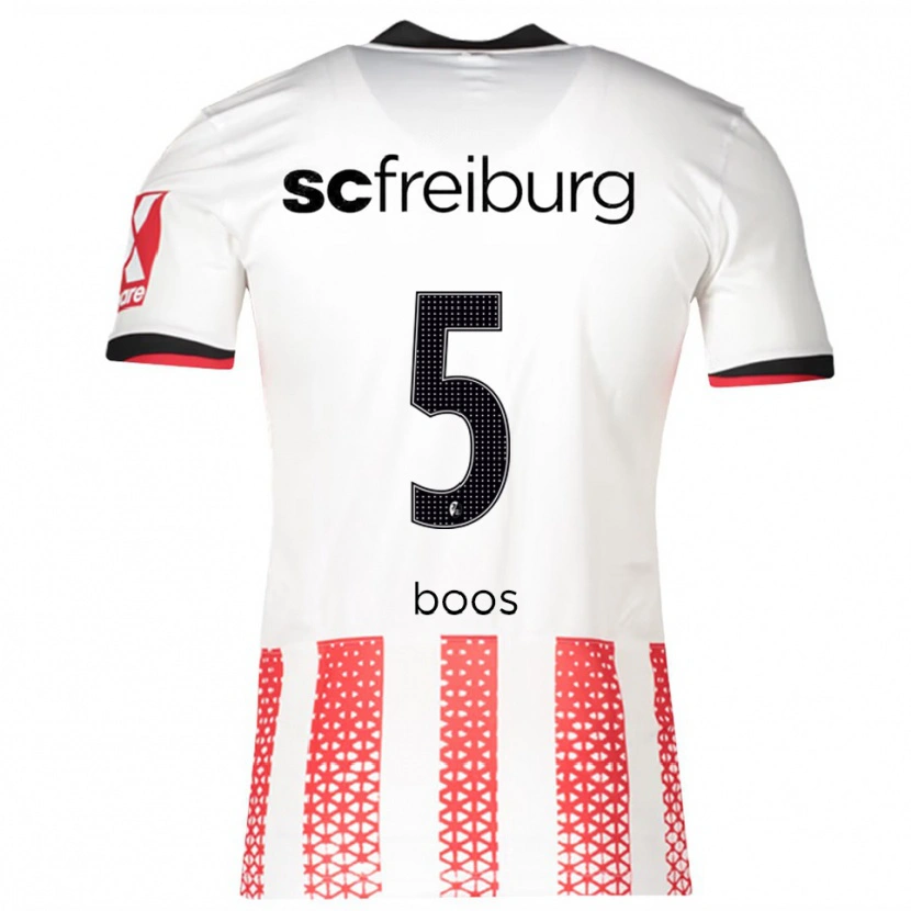 Danxen Dames Yanik Boos #5 Wit Rood Thuisshirt Thuistenue 2025/26 T-Shirt