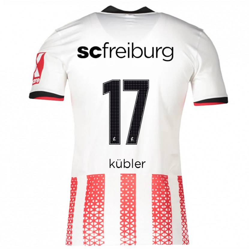 Danxen Dames Lukas Kübler #17 Wit Rood Thuisshirt Thuistenue 2025/26 T-Shirt