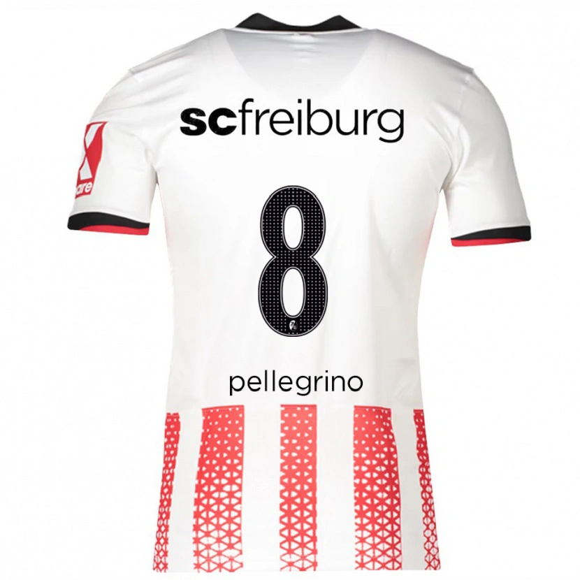 Danxen Dames Gabriel Pellegrino #8 Wit Rood Thuisshirt Thuistenue 2025/26 T-Shirt