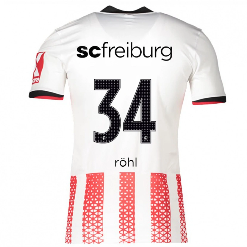 Danxen Dames Merlin Röhl #34 Wit Rood Thuisshirt Thuistenue 2025/26 T-Shirt