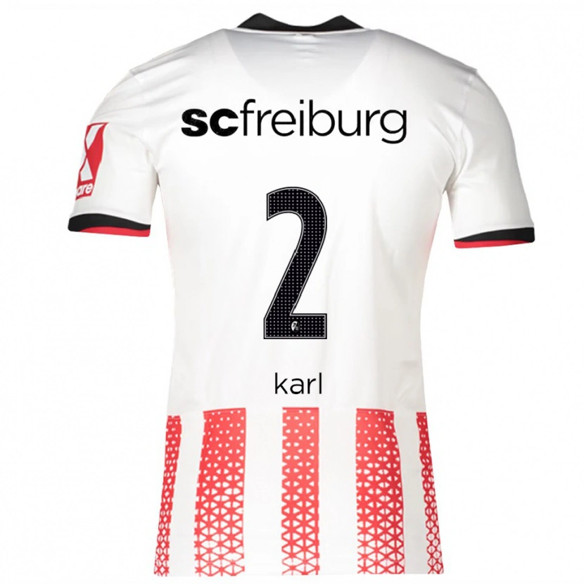 Danxen Dames Lisa Karl #2 Wit Rood Thuisshirt Thuistenue 2025/26 T-Shirt