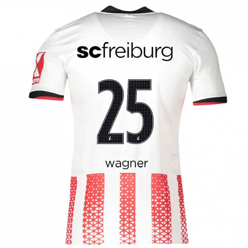 Danxen Dames Noah Wagner #25 Wit Rood Thuisshirt Thuistenue 2025/26 T-Shirt